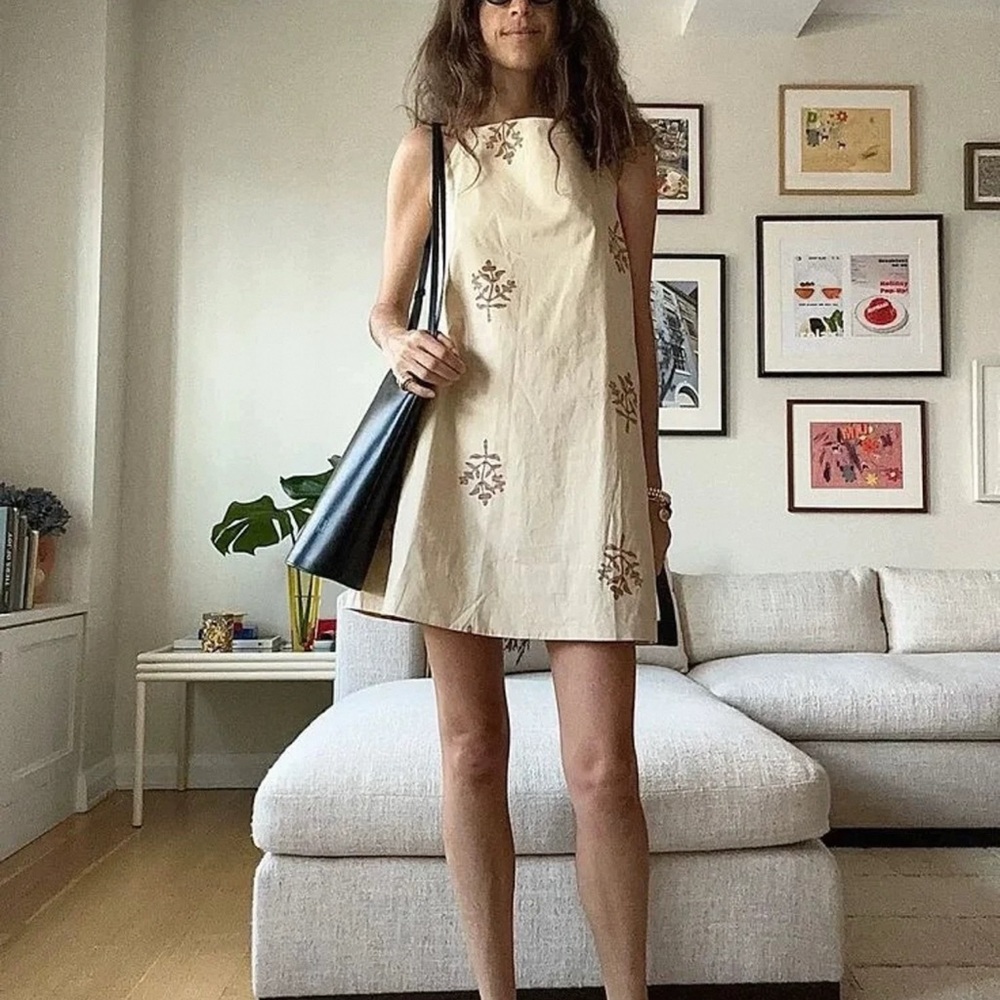 Elegant Cream Floral Dress